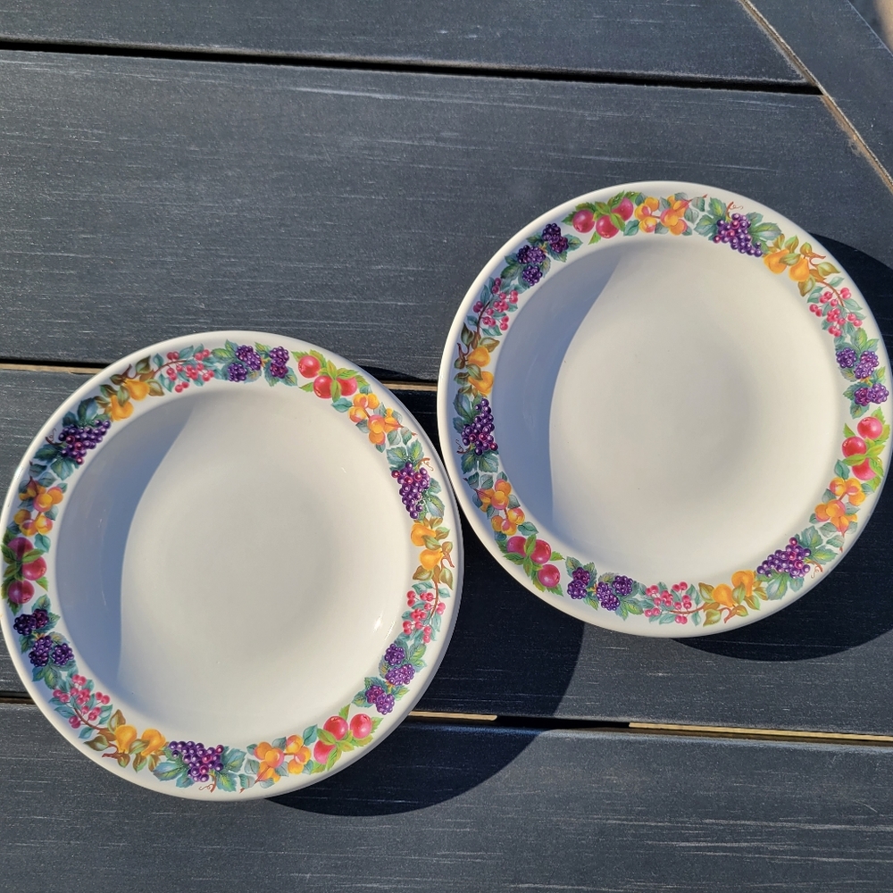 Wedgwood Hereford Band of Fruit Saucers (2) ~ Pretty ~ Cottage ~ Bread Plate ~